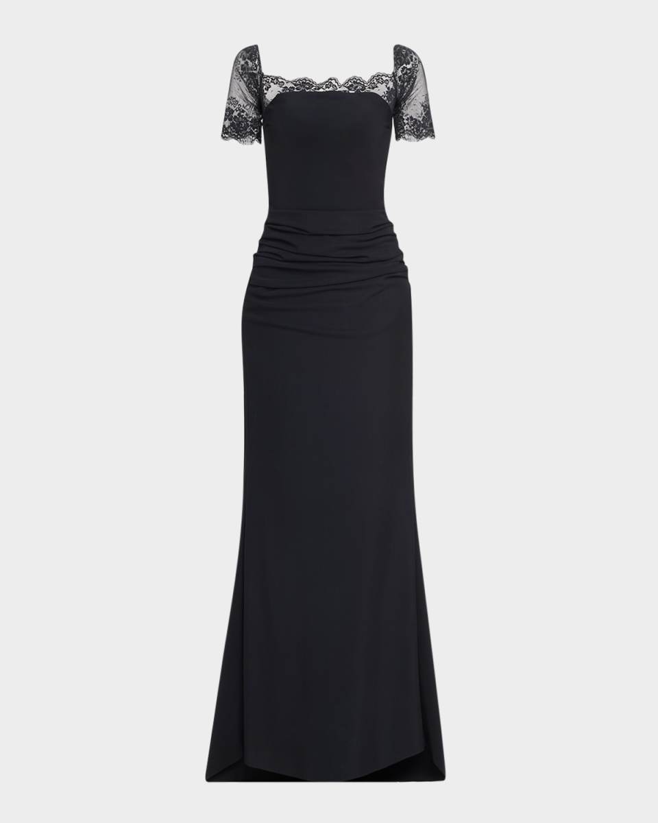 Lace-Embellished Mermaid Gown